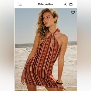 Reformation retro striped Bibi Dress worn once!